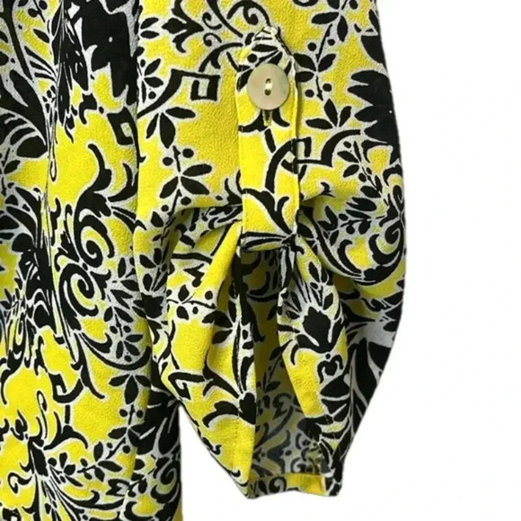 Ruby Rd. bold floral blouse size small high low front tie lightweight sheer - Picture 7 of 9